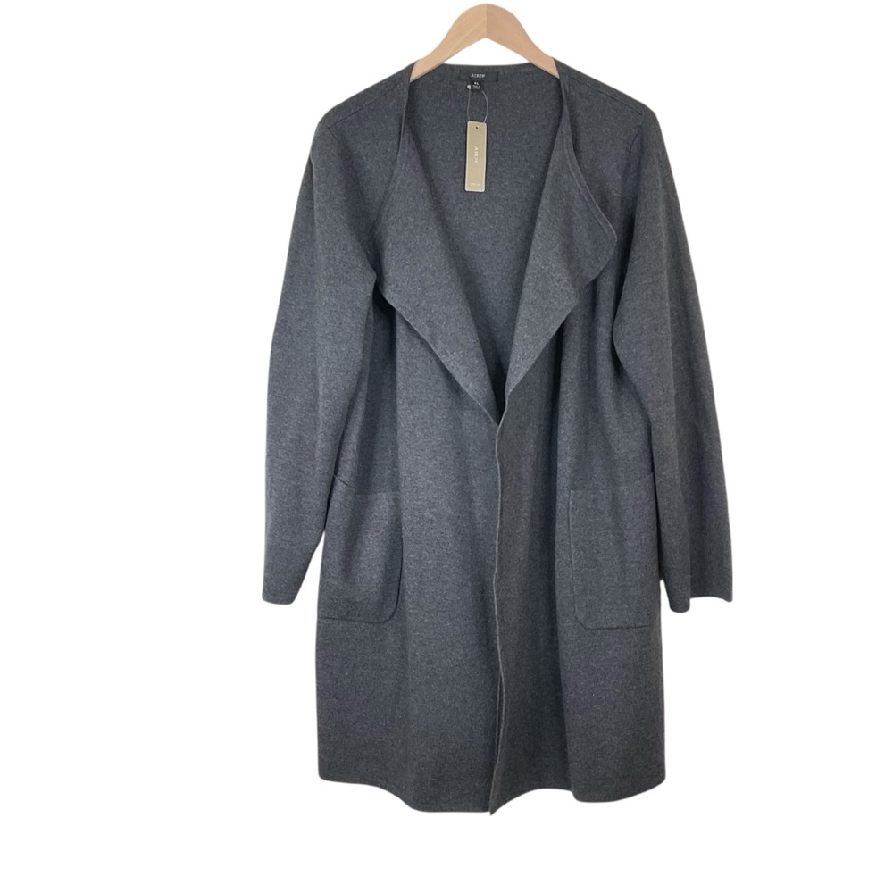 J. Crew Juliette Collarless Sweater Blazer Gray Size XL